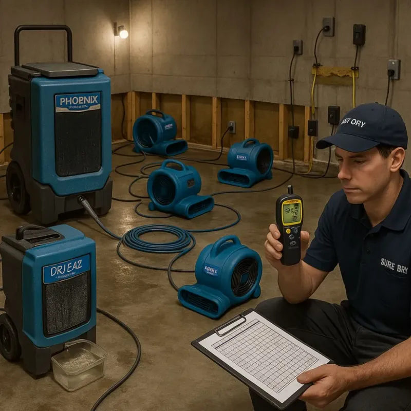 Structural Drying and Dehumidification process in Benjamin, UT